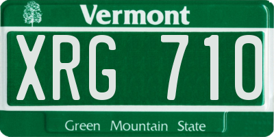 VT license plate XRG710
