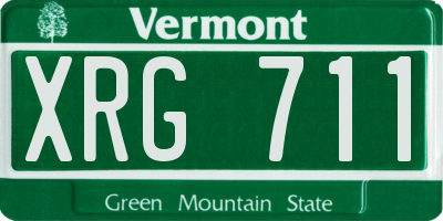 VT license plate XRG711