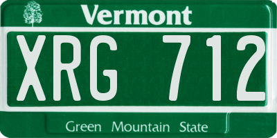 VT license plate XRG712