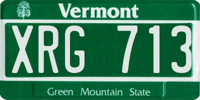 VT license plate XRG713