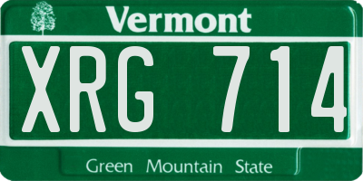VT license plate XRG714