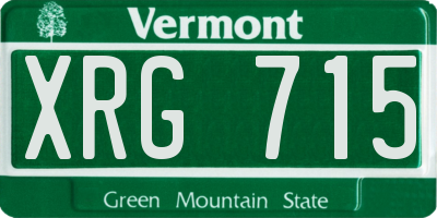 VT license plate XRG715