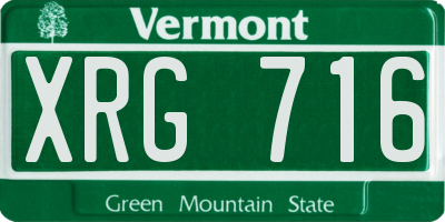 VT license plate XRG716