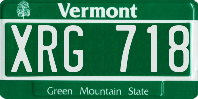 VT license plate XRG718