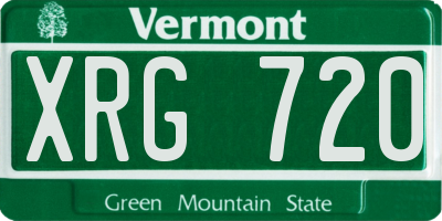 VT license plate XRG720
