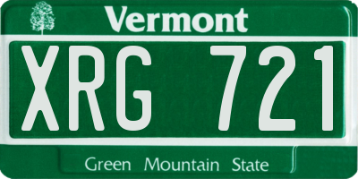 VT license plate XRG721