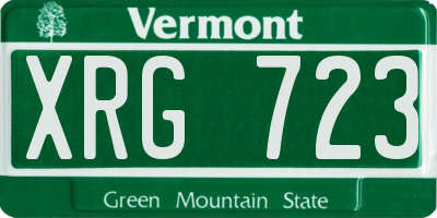 VT license plate XRG723