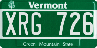 VT license plate XRG726