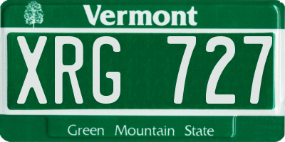 VT license plate XRG727