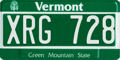 VT license plate XRG728