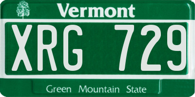 VT license plate XRG729