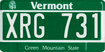 VT license plate XRG731