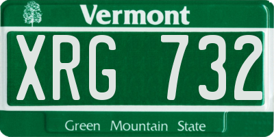 VT license plate XRG732
