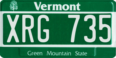 VT license plate XRG735