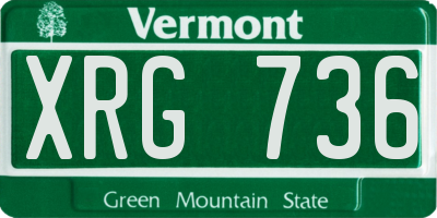 VT license plate XRG736