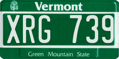 VT license plate XRG739