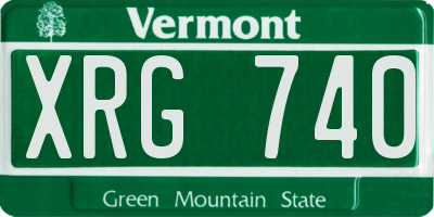 VT license plate XRG740
