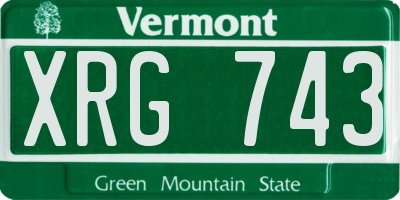 VT license plate XRG743