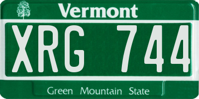 VT license plate XRG744