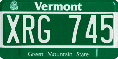 VT license plate XRG745