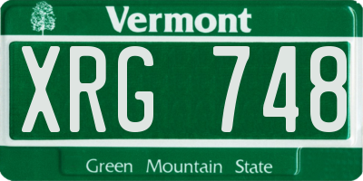VT license plate XRG748