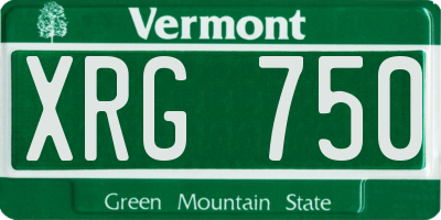 VT license plate XRG750
