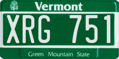 VT license plate XRG751