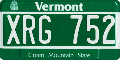 VT license plate XRG752