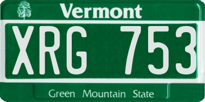 VT license plate XRG753