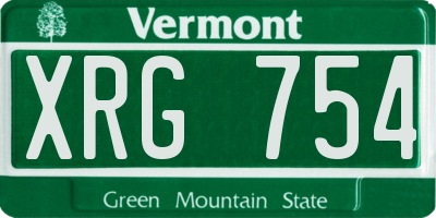 VT license plate XRG754