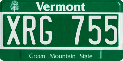 VT license plate XRG755