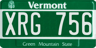 VT license plate XRG756