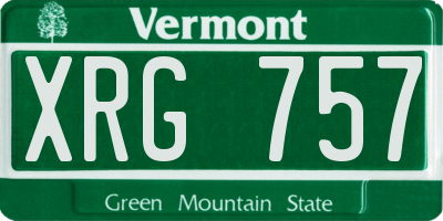 VT license plate XRG757