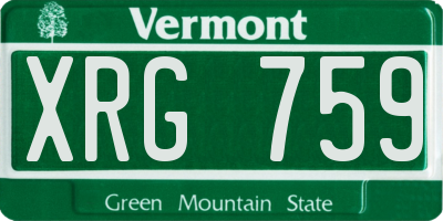 VT license plate XRG759