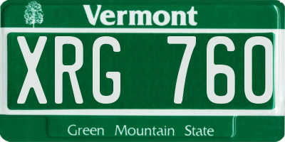 VT license plate XRG760