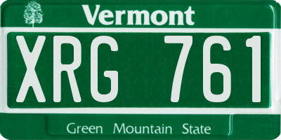 VT license plate XRG761