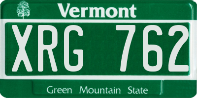 VT license plate XRG762