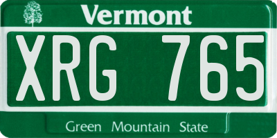 VT license plate XRG765