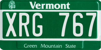 VT license plate XRG767