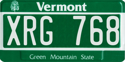 VT license plate XRG768