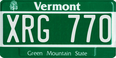 VT license plate XRG770