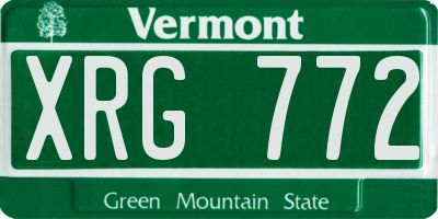 VT license plate XRG772