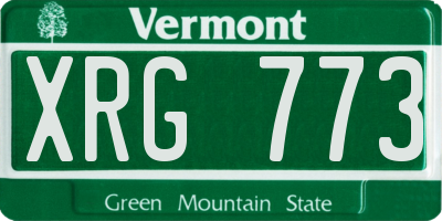 VT license plate XRG773
