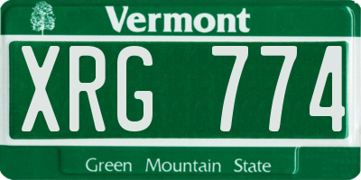 VT license plate XRG774