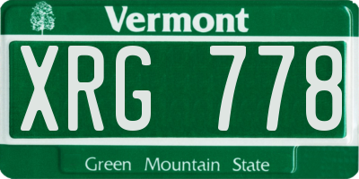 VT license plate XRG778