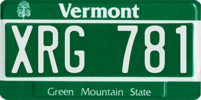 VT license plate XRG781