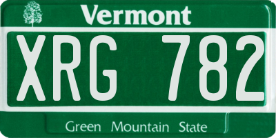 VT license plate XRG782