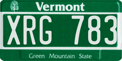 VT license plate XRG783