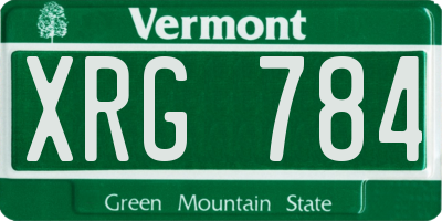 VT license plate XRG784