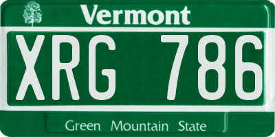 VT license plate XRG786